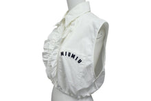Load image into Gallery viewer, MIU MIU ミュウミュウ 21SS ノースリーブ ショートレングス ポプリンシャツ ブラウス ホワイト サイズ38 MK1528 美品 中古 4b000256