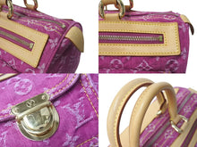 Load image into Gallery viewer, LOUIS VUITTON ルイヴィトン ネオスピーディ ハンドバッグ M95214 モノグラム デニム ピンク ゴールド金具 美品 中古 4b000267