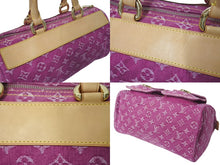 Load image into Gallery viewer, LOUIS VUITTON ルイヴィトン ネオスピーディ ハンドバッグ M95214 モノグラム デニム ピンク ゴールド金具 美品 中古 4b000267