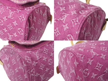 Load image into Gallery viewer, LOUIS VUITTON ルイヴィトン ネオスピーディ ハンドバッグ M95214 モノグラム デニム ピンク ゴールド金具 美品 中古 4b000267