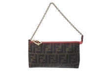 画像をギャラリービューアに読み込む, 極美品 FENDI フェンディ アクセサリーポーチ ショルダーバッグ ズッカ PVCコーティングキャンバス 8BR592 ブラウン ゴールド金具 中古 4b000274