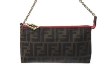 画像をギャラリービューアに読み込む, 極美品 FENDI フェンディ アクセサリーポーチ ショルダーバッグ ズッカ PVCコーティングキャンバス 8BR592 ブラウン ゴールド金具 中古 4b000274