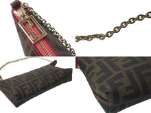 画像をギャラリービューアに読み込む, 極美品 FENDI フェンディ アクセサリーポーチ ショルダーバッグ ズッカ PVCコーティングキャンバス 8BR592 ブラウン ゴールド金具 中古 4b000274