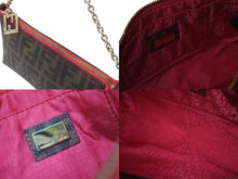 画像をギャラリービューアに読み込む, 極美品 FENDI フェンディ アクセサリーポーチ ショルダーバッグ ズッカ PVCコーティングキャンバス 8BR592 ブラウン ゴールド金具 中古 4b000274