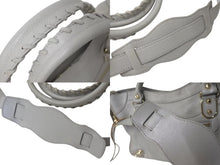 画像をギャラリービューアに読み込む, BALENCIAGA バレンシアガ ザ シティ メタリックエッジ 2WAYバッグ ハンドバッグ ワンショルダーバッグ グレー ゴールド 美品 中古 4b000276