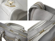 画像をギャラリービューアに読み込む, BALENCIAGA バレンシアガ ザ シティ メタリックエッジ 2WAYバッグ ハンドバッグ ワンショルダーバッグ グレー ゴールド 美品 中古 4b000276