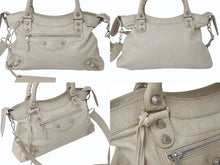 画像をギャラリービューアに読み込む, 美品 BALENCIAGA バレンシアガ ワンショルダーバッグ ハンドバッグ 240578 ザ ジャイアント タウン ベージュ レザー 中古 4b000277