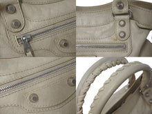 画像をギャラリービューアに読み込む, 美品 BALENCIAGA バレンシアガ ワンショルダーバッグ ハンドバッグ 240578 ザ ジャイアント タウン ベージュ レザー 中古 4b000277