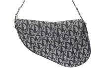 画像をギャラリービューアに読み込む, 極美品 Christian Dior クリスチャンディオール トロッター サドルバッグ ブラック ガリアーノ期 シルバー金具 ワンショルダー ロゴ 中古 4b000281