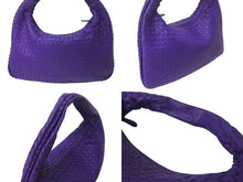 画像をギャラリービューアに読み込む, BOTTEGA VENETA ボッテガヴェネタ イントレチャート ホーボー ワンショルダーバッグ ミデュアム パープル B012867351 美品 中古 4b000284