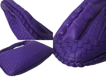 画像をギャラリービューアに読み込む, BOTTEGA VENETA ボッテガヴェネタ イントレチャート ホーボー ワンショルダーバッグ ミデュアム パープル B012867351 美品 中古 4b000284