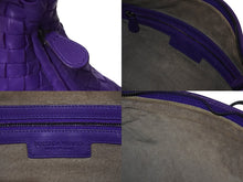 画像をギャラリービューアに読み込む, BOTTEGA VENETA ボッテガヴェネタ イントレチャート ホーボー ワンショルダーバッグ ミデュアム パープル B012867351 美品 中古 4b000284