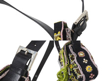 Load image into Gallery viewer, FENDI フェンディ ビーズ刺繍 マンマバケット ハンドバッグ ブラック マルチカラー キャンバス ビーズ レザー ワンショルダー 26424 美品 中古 4b000285