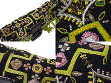 Load image into Gallery viewer, FENDI フェンディ ビーズ刺繍 マンマバケット ハンドバッグ ブラック マルチカラー キャンバス ビーズ レザー ワンショルダー 26424 美品 中古 4b000285