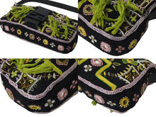 Load image into Gallery viewer, FENDI フェンディ ビーズ刺繍 マンマバケット ハンドバッグ ブラック マルチカラー キャンバス ビーズ レザー ワンショルダー 26424 美品 中古 4b000285