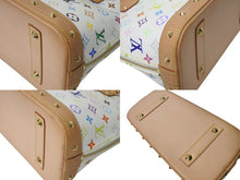 Load image into Gallery viewer, LOUIS VUITTON ルイヴィトン モノグラムマルチ アルマPM ハンドバッグ 新型 M40443 村上隆 ホワイト ゴールド金具 美品 中古 4b000287