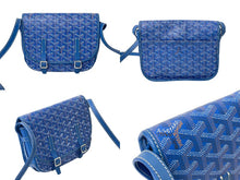 画像をギャラリービューアに読み込む, GOYARD ゴヤール ベルヴェデーレPM ショルダーバッグ BELVE3PMLTY09CG09P ブルー PVC レザー シルバー金具 美品 中古 4b000292