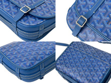 画像をギャラリービューアに読み込む, GOYARD ゴヤール ベルヴェデーレPM ショルダーバッグ BELVE3PMLTY09CG09P ブルー PVC レザー シルバー金具 美品 中古 4b000292