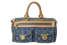 Load image into Gallery viewer, LOUIS VUITTON ルイヴィトン ネオスピーディ ハンドバッグ M95019 モノグラムデニム ゴールド金具 美品 中古 4b000298