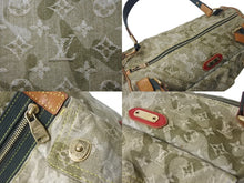 画像をギャラリービューアに読み込む, LOUIS VUITTON ルイヴィトン モノグラモフラージュ リス ボストンバッグ カーキ 村上隆 デニム 08AW M95771 美品 中古 4b000299