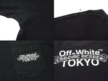 画像をギャラリービューアに読み込む, CHROME HEARTS クロムハーツ OFFWHITE Tokyo Tee オフホワイト 東京限定半袖Tシャツ バックスクロールラベルプリント ブラック 良品 中古 4b000003