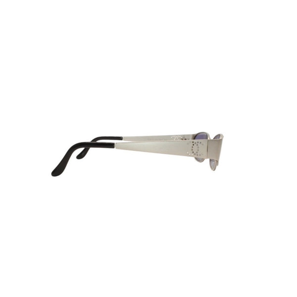 CHANEL Sunglasses Eyewear 09613 45002 Coco Mark Punching Logo Metal Silver Gray Good Condition Used 4a000609