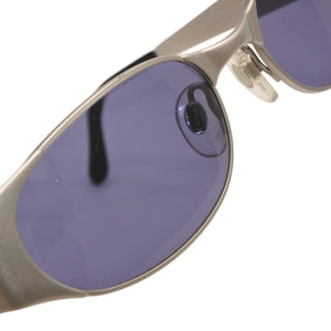 CHANEL Sunglasses Eyewear 09613 45002 Coco Mark Punching Logo Metal Silver Gray Good Condition Used 4a000609