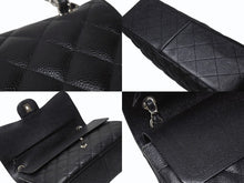 Load image into Gallery viewer, 極美品 CHANEL シャネル デカマトラッセ30 Wフラップ Wチェーン ショルダーバッグ 17番台 キャビアスキン ブラック シルバー金具 中古 4b000303