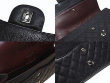 Load image into Gallery viewer, 極美品 CHANEL シャネル デカマトラッセ30 Wフラップ Wチェーン ショルダーバッグ 17番台 キャビアスキン ブラック シルバー金具 中古 4b000303