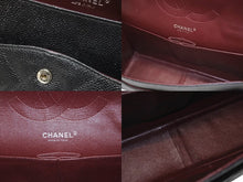 Load image into Gallery viewer, 極美品 CHANEL シャネル デカマトラッセ30 Wフラップ Wチェーン ショルダーバッグ 17番台 キャビアスキン ブラック シルバー金具 中古 4b000303