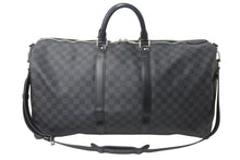 画像をギャラリービューアに読み込む, 極美品 LOUISVUITTON ルイヴィトン キーポルバンドリエール55 ボストンバッグ N41413 ダミエグラフィット キャンバス ブラック 中古 4b000307