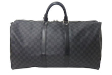 画像をギャラリービューアに読み込む, 極美品 LOUISVUITTON ルイヴィトン キーポルバンドリエール55 ボストンバッグ N41413 ダミエグラフィット キャンバス ブラック 中古 4b000307