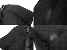 画像をギャラリービューアに読み込む, 極美品 LOUISVUITTON ルイヴィトン キーポルバンドリエール55 ボストンバッグ N41413 ダミエグラフィット キャンバス ブラック 中古 4b000307