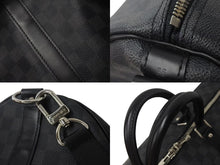 画像をギャラリービューアに読み込む, 極美品 LOUISVUITTON ルイヴィトン キーポルバンドリエール55 ボストンバッグ N41413 ダミエグラフィット キャンバス ブラック 中古 4b000307