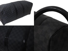 画像をギャラリービューアに読み込む, 極美品 LOUISVUITTON ルイヴィトン キーポルバンドリエール55 ボストンバッグ N41413 ダミエグラフィット キャンバス ブラック 中古 4b000307