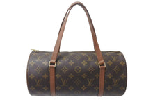 Load image into Gallery viewer, LOUIS VUITTON ルイヴィトン モノグラム パピヨン30 ハンドバッグ M51365 筒型 ロゴ 鞄 ゴールド金具 ブラウン 美品 中古 4b000310