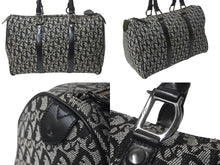 画像をギャラリービューアに読み込む, Christian Dior クリスチャンディオール トロッター 35cm ボストンバッグ BO A 0043 ブラック シルバー金具 美品 中古 4b000311