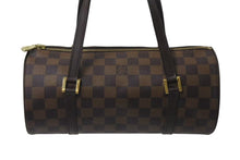 Load image into Gallery viewer, LOUIS VUITTON ルイヴィトン ダミエ エベヌ パピヨンPM ハンドバッグ N51304 筒型 ドラム型 ブラウン ゴールド金具 美品 中古 4b000312