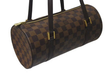 Load image into Gallery viewer, LOUIS VUITTON ルイヴィトン ダミエ エベヌ パピヨンPM ハンドバッグ N51304 筒型 ドラム型 ブラウン ゴールド金具 美品 中古 4b000312