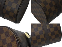 Load image into Gallery viewer, LOUIS VUITTON ルイヴィトン ダミエ エベヌ パピヨンPM ハンドバッグ N51304 筒型 ドラム型 ブラウン ゴールド金具 美品 中古 4b000312