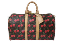 画像をギャラリービューアに読み込む, 新品同様 LOUIS VUITTON ルイヴィトン キーポル45 ボストンバッグ M95011 モノグラムチェリー 村上隆 PVC レザー 中古 4b000316