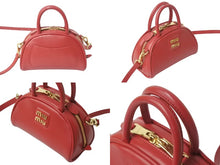 Load image into Gallery viewer, 極美品 MIUMIU ミュウミュウ アルカディア 2wayバッグ ハンドバッグ ショルダーバッグ 5BP085 レザー レッド ゴールド金具 中古 4b000317