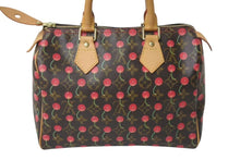 Load image into Gallery viewer, 極美品 LOUIS VUITTON ルイヴィトン モノグラムチェリー スピーディ25 ハンドバッグ M95009 村上隆 ブラウン 中古 4b000319