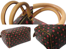 Load image into Gallery viewer, 極美品 LOUIS VUITTON ルイヴィトン モノグラムチェリー スピーディ25 ハンドバッグ M95009 村上隆 ブラウン 中古 4b000319