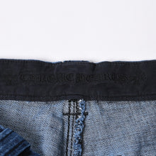 画像をギャラリービューアに読み込む, 新品同様 CHROME HEARTS クロムハーツ デニム カーペンターパンツ クロスボール インディゴ サイズ34 中古 4b000440