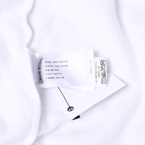 New and unused CHROME HEARTS Logo Print Dagger Zip Parka Size L White Blue Used 4b000436