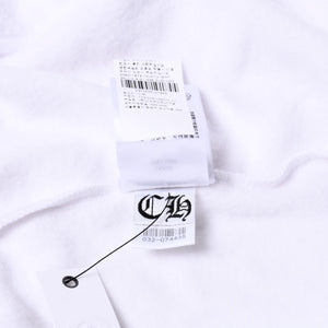 New and unused CHROME HEARTS Logo Print Dagger Zip Parka Size L White Blue Used 4b000436