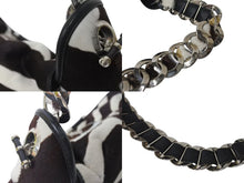 画像をギャラリービューアに読み込む, CHRISTIAN DIOR クリスチャンディオール ハラコ チェーンショルダーバッグ 05-MA-0018 ホワイト ブラウン シルバー金具 美品 中古 4b000353