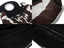 画像をギャラリービューアに読み込む, CHRISTIAN DIOR クリスチャンディオール ハラコ チェーンショルダーバッグ 05-MA-0018 ホワイト ブラウン シルバー金具 美品 中古 4b000353