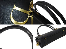 Load image into Gallery viewer, 極美品 Christian Dior クリスチャンディオール カナージュ スモール ハンドバッグ ラムスキン ブラック ゴールド金具 中古 4b000356